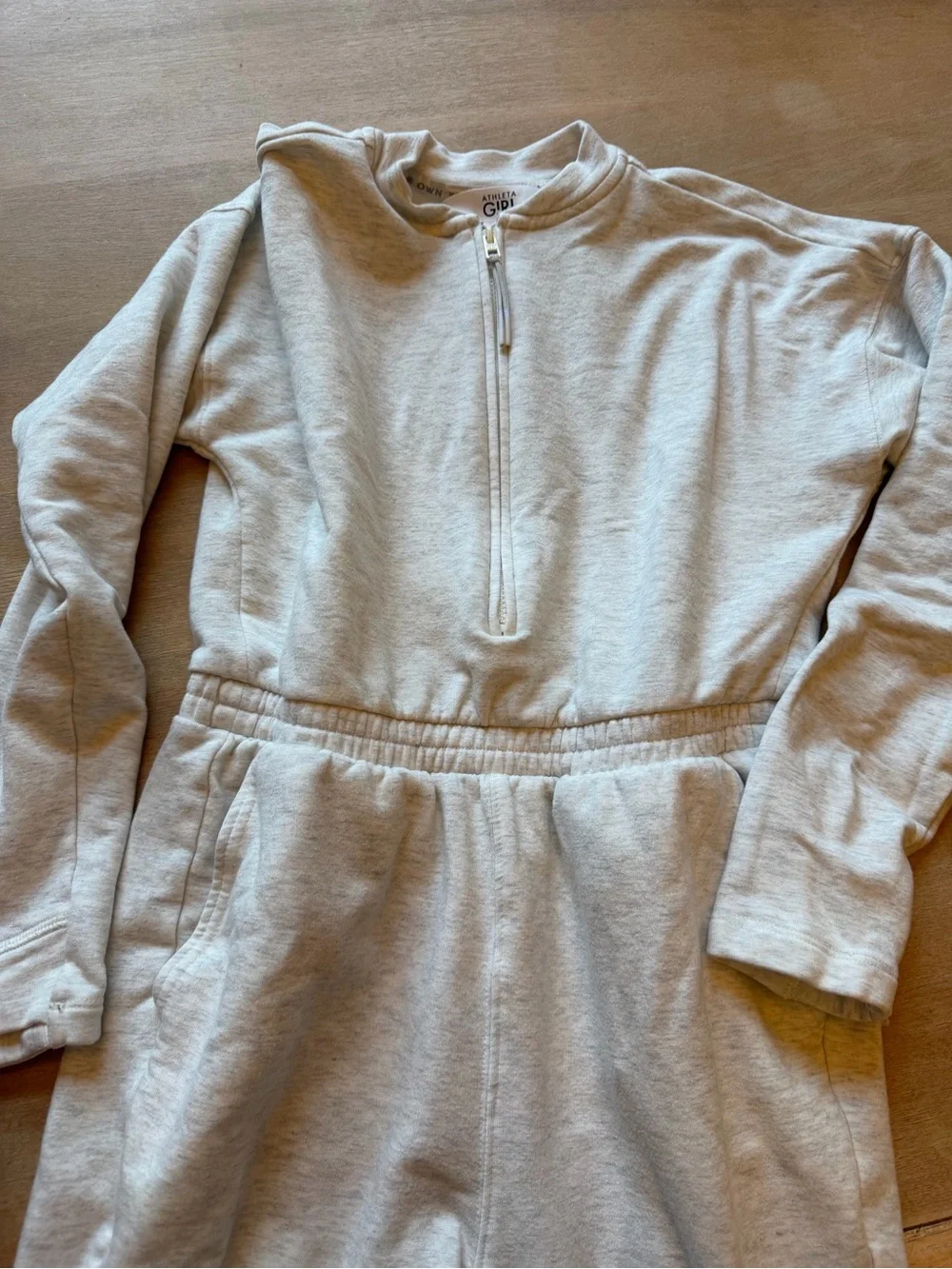 Athleta Kids Cream Long-Sleeve One-Piece Romper